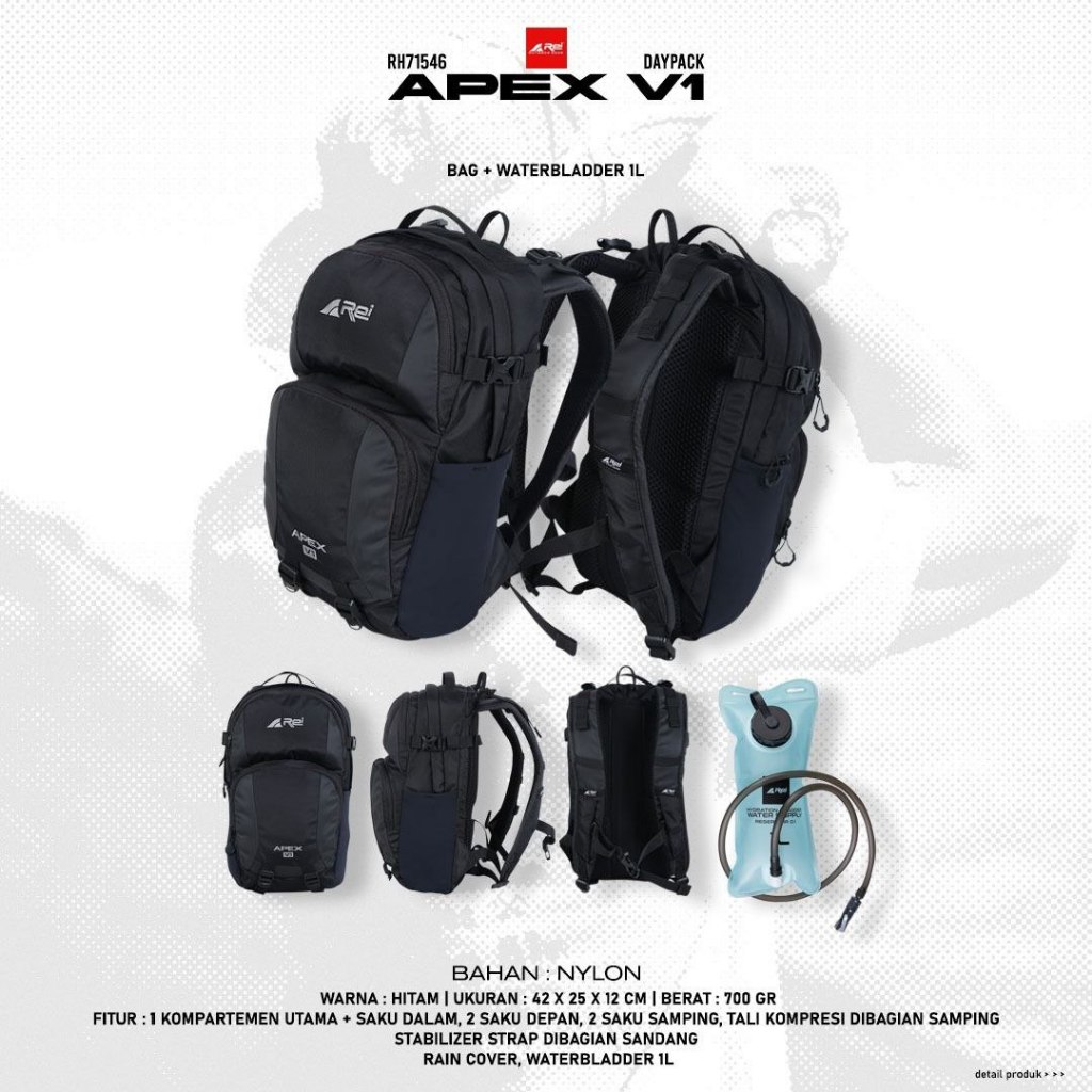Ransel Ransel Apex + Waterbladder Arei Outdoorgear / Tas Hydropack Arei