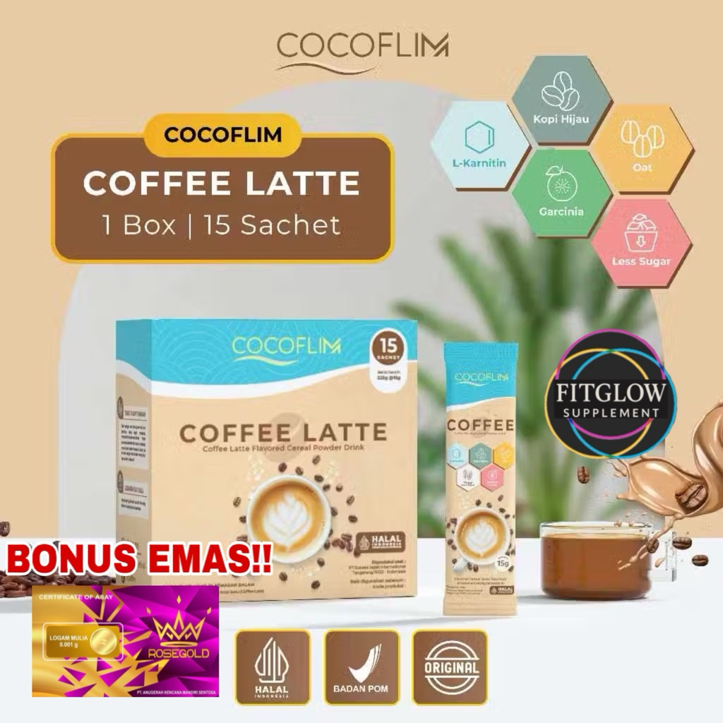 

[Bisa Gosend, BONUS EMAS!] 1 BOX COCOFLIM Slimming Coffee Latte Kopi Diet With Garnicia & L-Karnitin | Makin sering NGOPI, Makin cepat SLIM