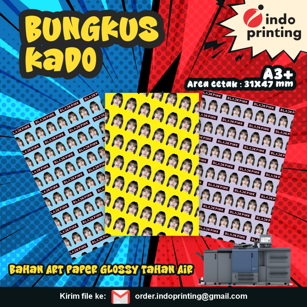 Kertas kado custom / bungkus kado custom foto