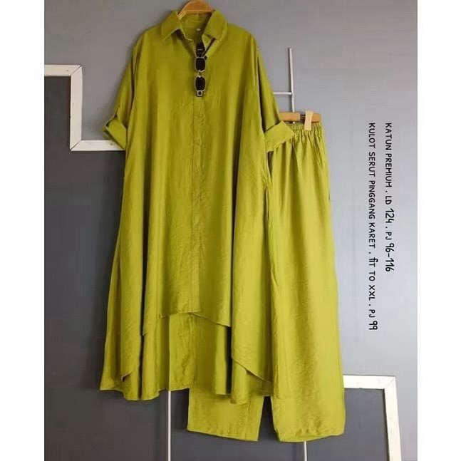 Lea Set Baju Setelan Wanita Tunik dan Celana Model Kekinian Bahan Katun Premium OOTD Wanita