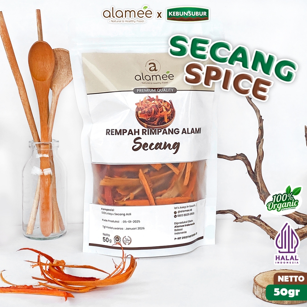 

ALAMEE Kayu Secang Untuk Minuman Asli Serut Sappan Wood Rempah Rimpang Organik Alami 50gr kebunsubur