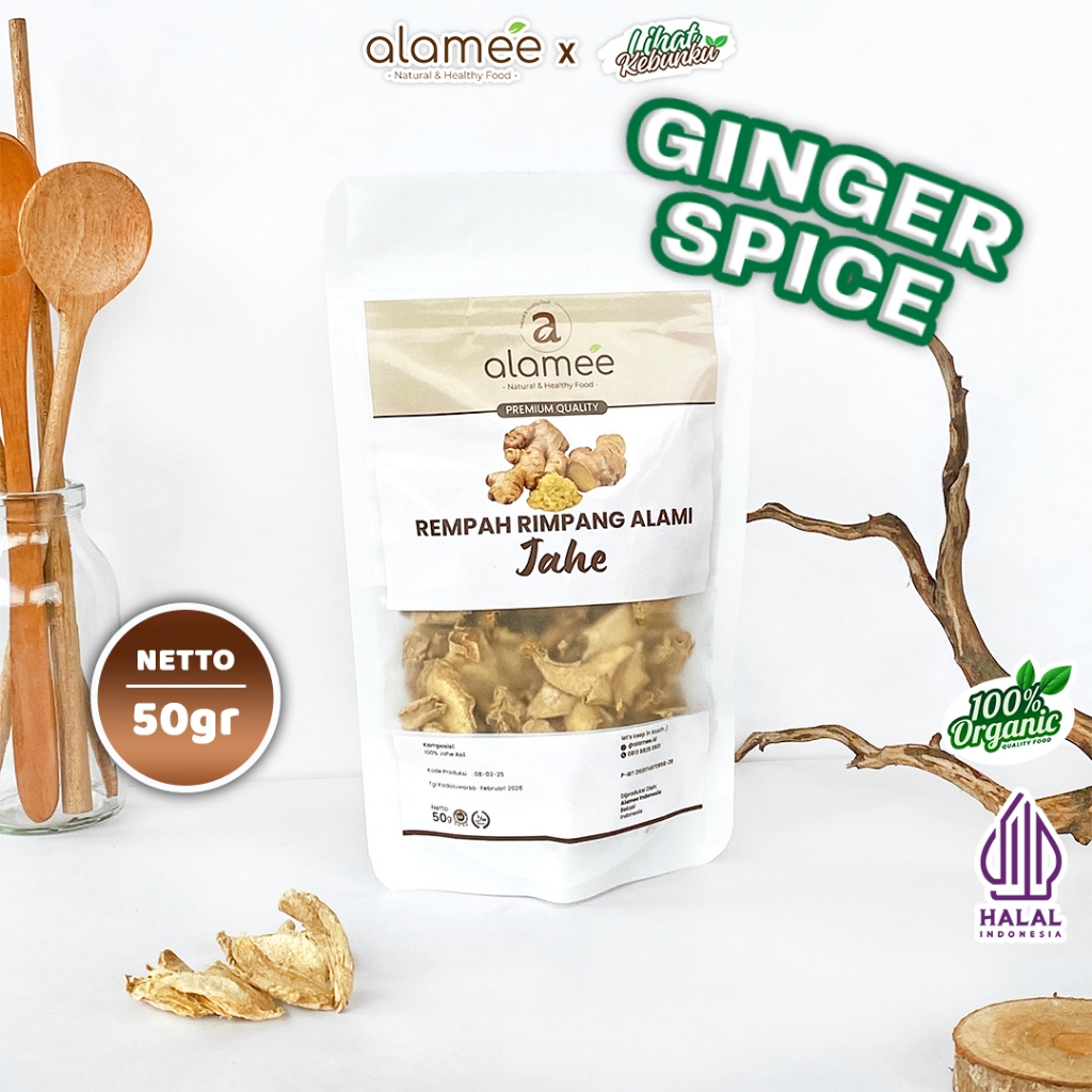 

ALAMEE Jahe Kering Iris Dried Ginger Rempah Rimpang Organik Alami Spice 50gr Kebunsubur Kebunsubur