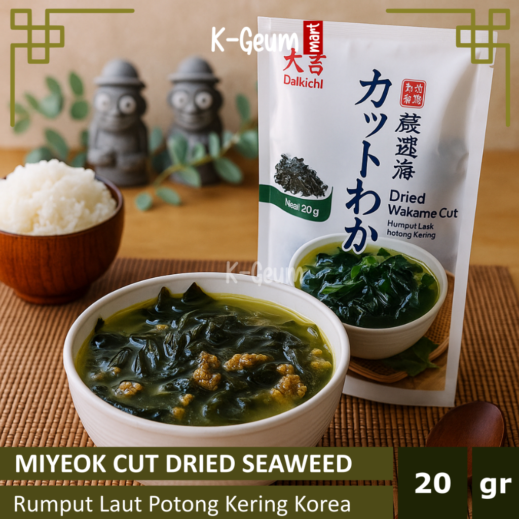

Cut Wakame Rumput Laut Kering Korea | Dried Seaweed | Miyeok Miso Soup