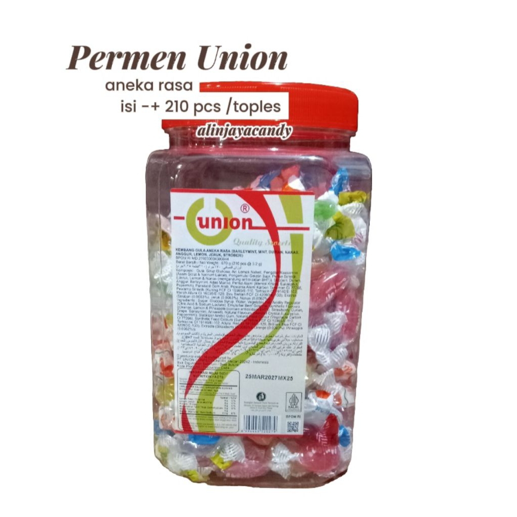 

Permen Union Aneka Rasa Permen Kembang Gula isi -+210 pcs/toples