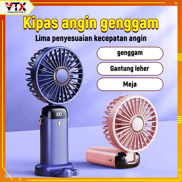 VTX Kipas Kecil Portabel Mini Kipas Gantung Leher Genggam Berdiri Tiga Model Kipas Usb Angin Tinggi 