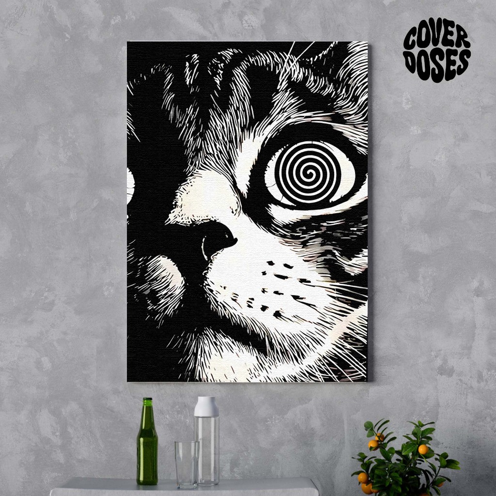 Poster Mdf Kucing - | Frame Kayu | Hiasan Dinding Vintage | Motif | A2 | A3 | A4 | Bisa Custom