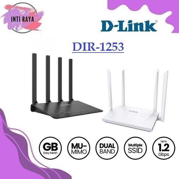 D-Link DIR-1253 Wireless AC1200 MU-MIMO Wi-Fi Gigabit Router DIR1253