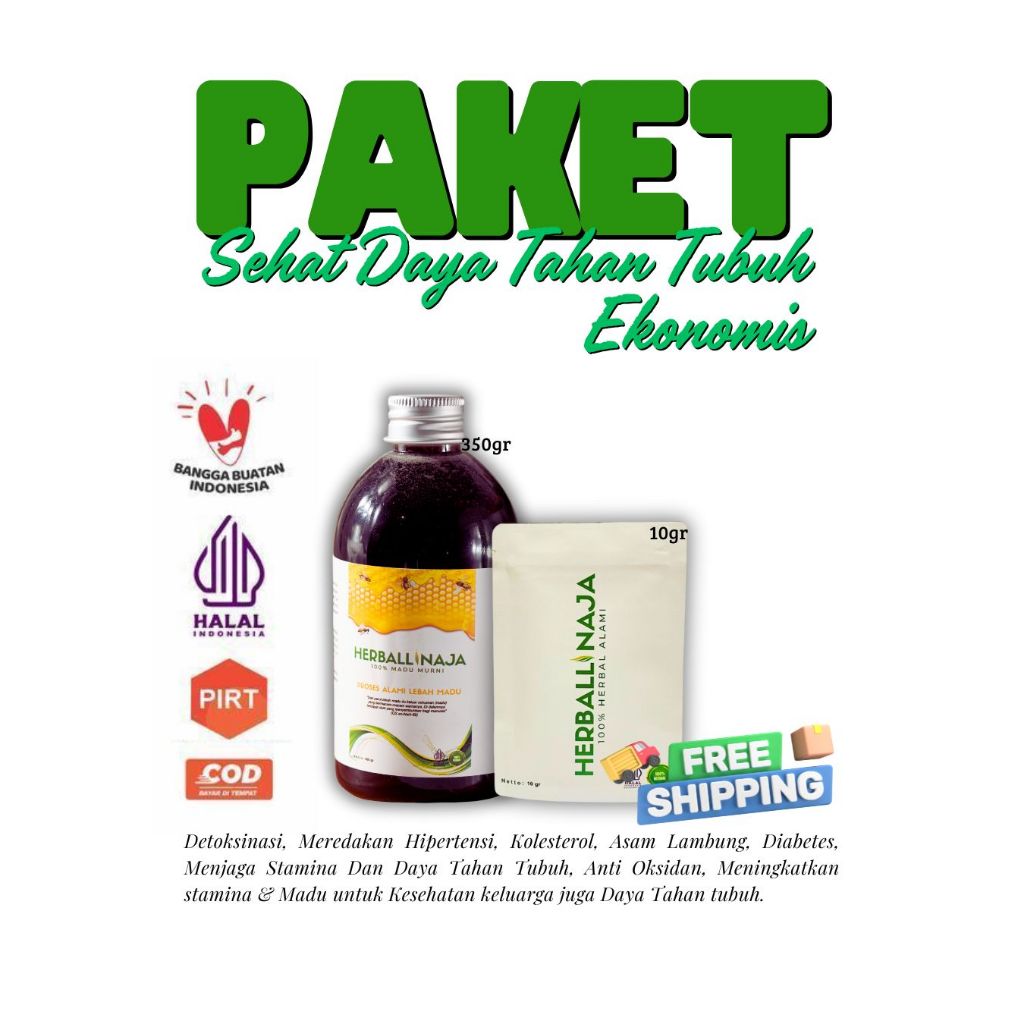 

PAKET SEHAT DAYA TAHAN TUBUH EKONOMIS | Madu Murni 350gr + Herbal Bubuk 10gr Stamina & Imun
