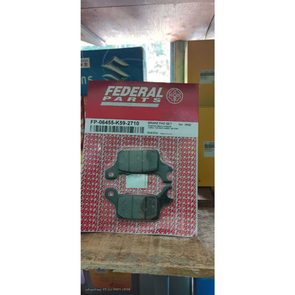 Kampas Rem FP-06455-K59-2710 Vario 125 ESP,Vario 150 ESP Cakram Belakang / Kampas Rem Vario 125