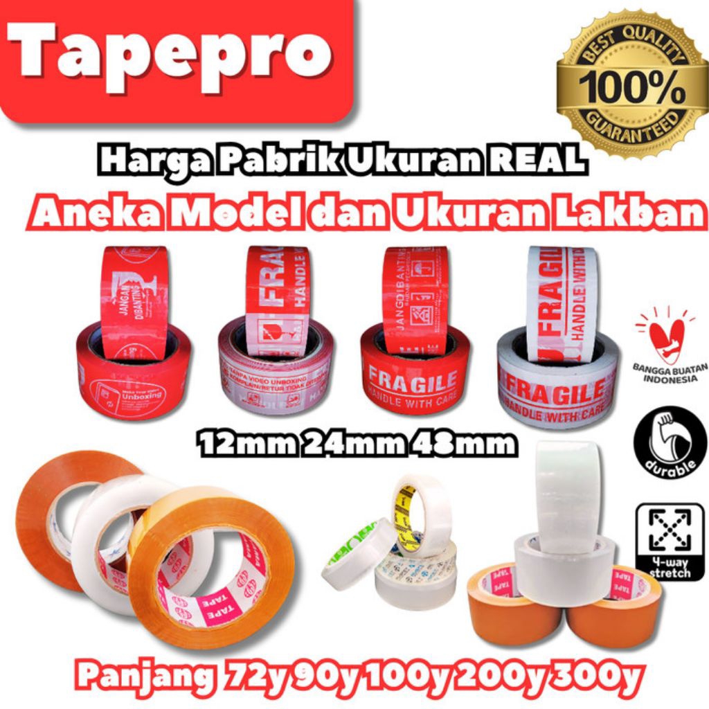 

Lakban Bening/ Coklat OPP Super Lengket Tebal Ukuran REAL