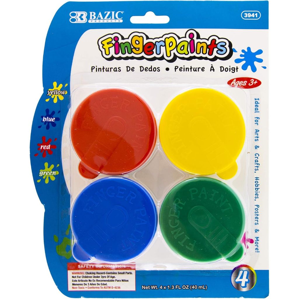 

BAZIC Finger Paint Set 160ml, Non Toxic Painting Fun Art Supplies 72-Packs