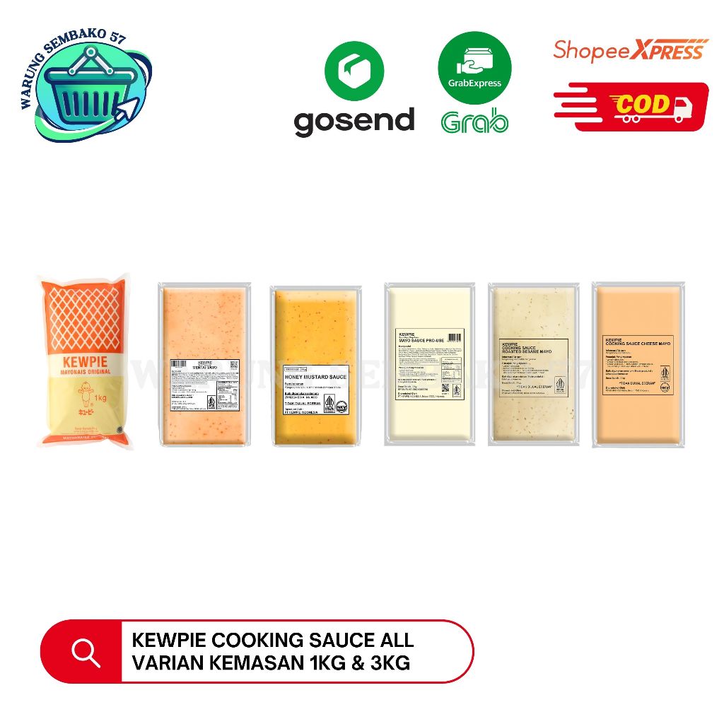 

Kewpie Cooking Sauce All Varian Kemasan 1kg & 3kg