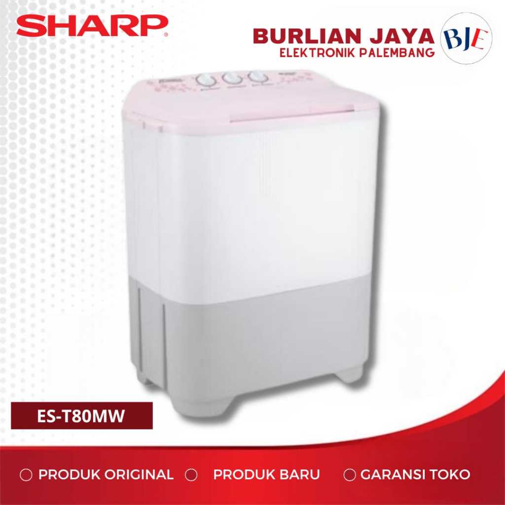 MESIN CUCI 2 TABUNG SHARP ES-T80MW 8KG MESIN CUCI SHARP PALEMBANG