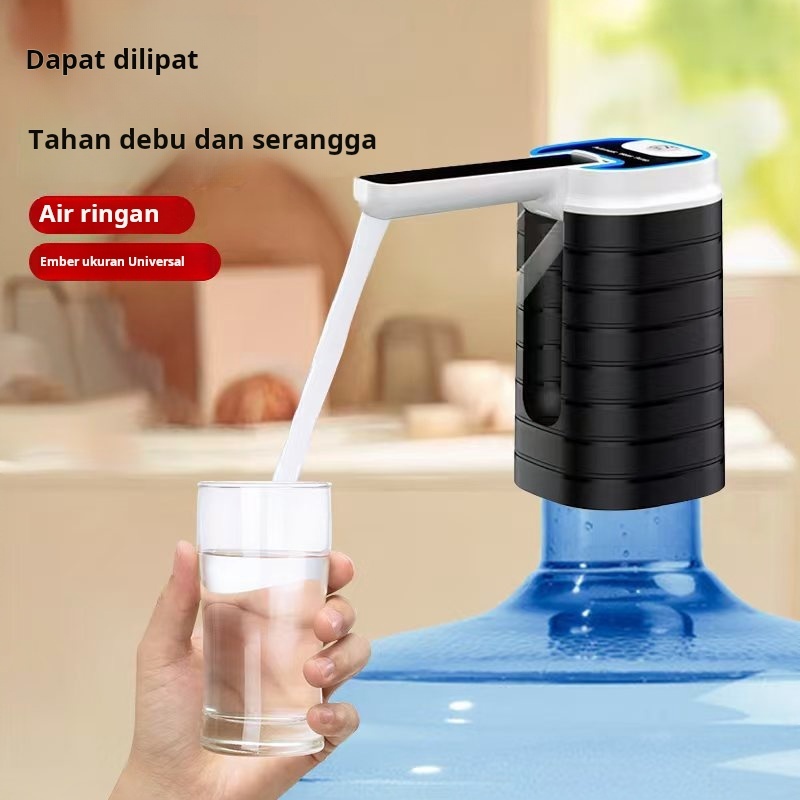 Pompa Air Barel Lipat Listrik - Sedot Air Otomatis, Cocok untuk Tong Air Mineral & Air Minum, Dual F