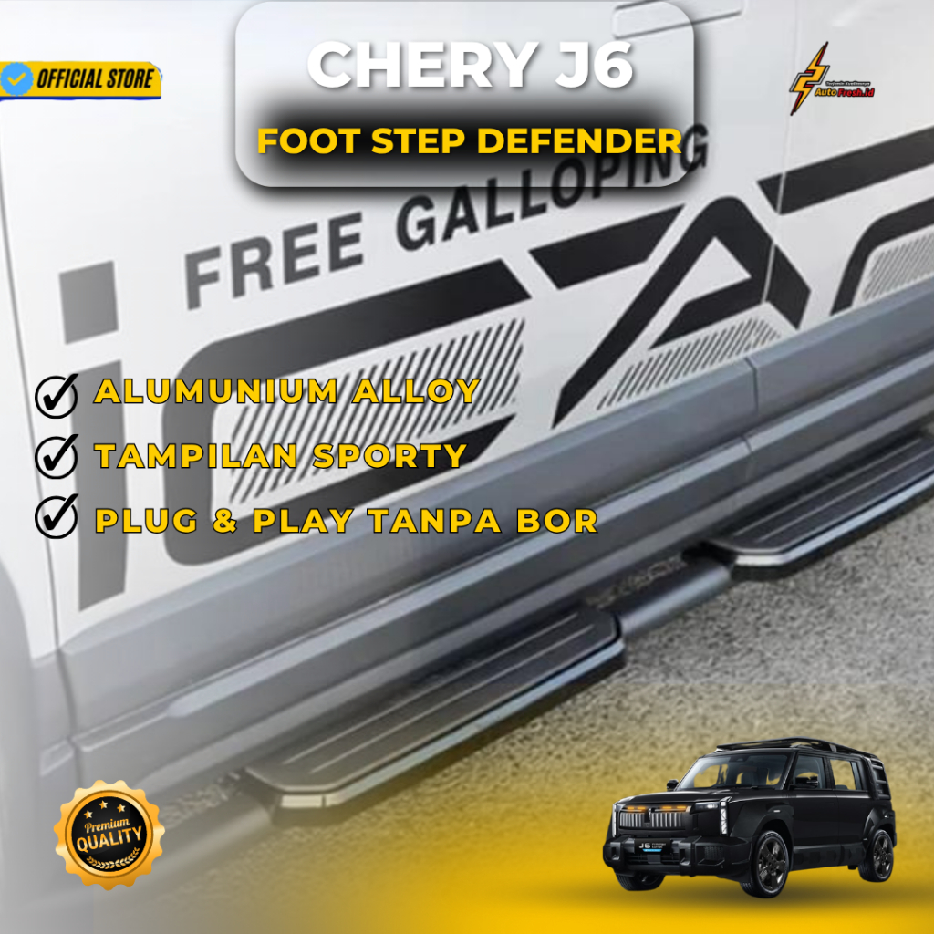 SIDE STEP DEFENDER CHERY J6 / INJAKAN KAKI CHERY J6 / CHERY J6 SIDE STEP DEFENDER / FOOTSTEP DEFENDE