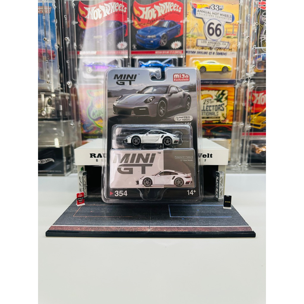 Mini GT No 354 Porsche 911 Turbo S GT Silver Metallic Mijo Exclusive