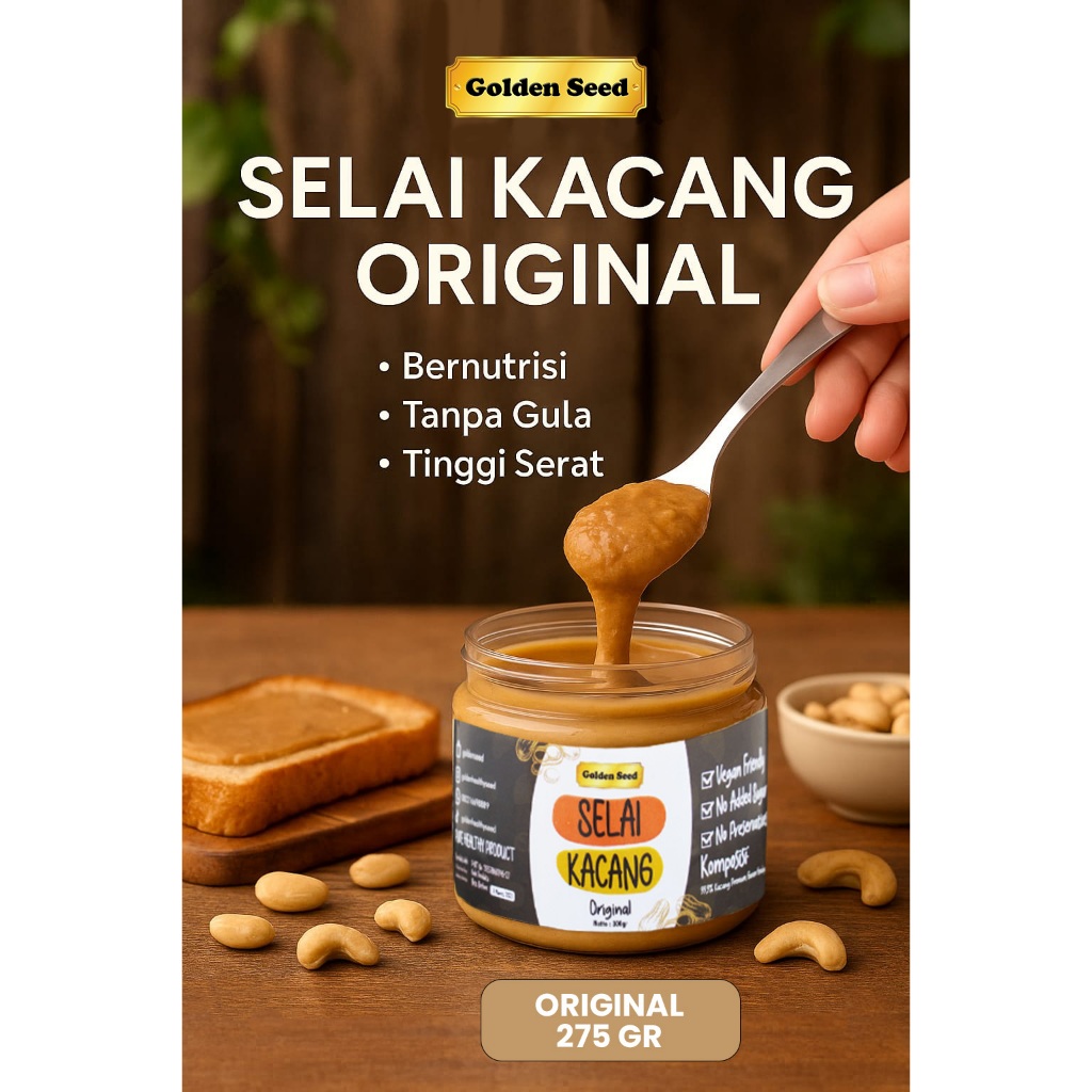 

Cahayadstore Selai Kacang / Selai Kacang Tanpa Gula Garam Original / Peanut Butter Home Made / Selai