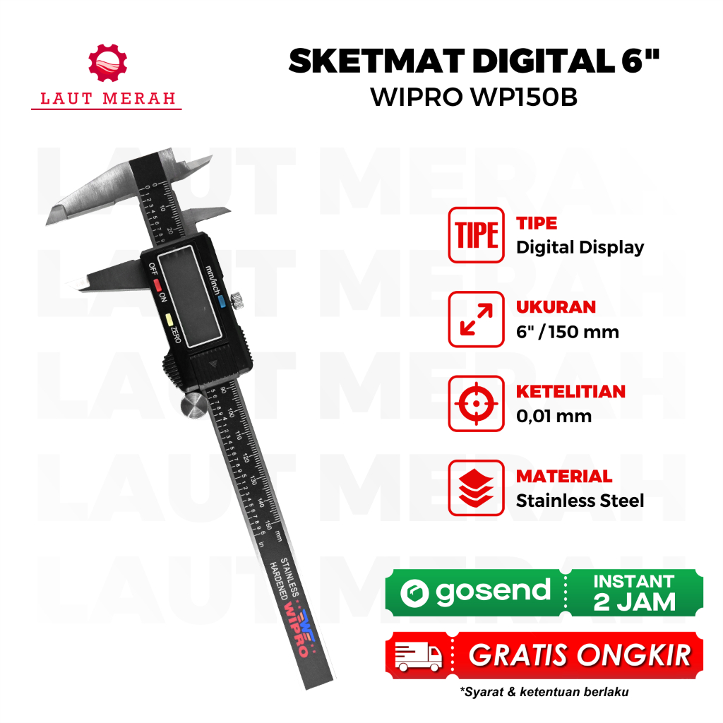 WIPRO WP-150B Sketmat Digital / Jangka Sorong Digital / Vernier Caliper Wipro