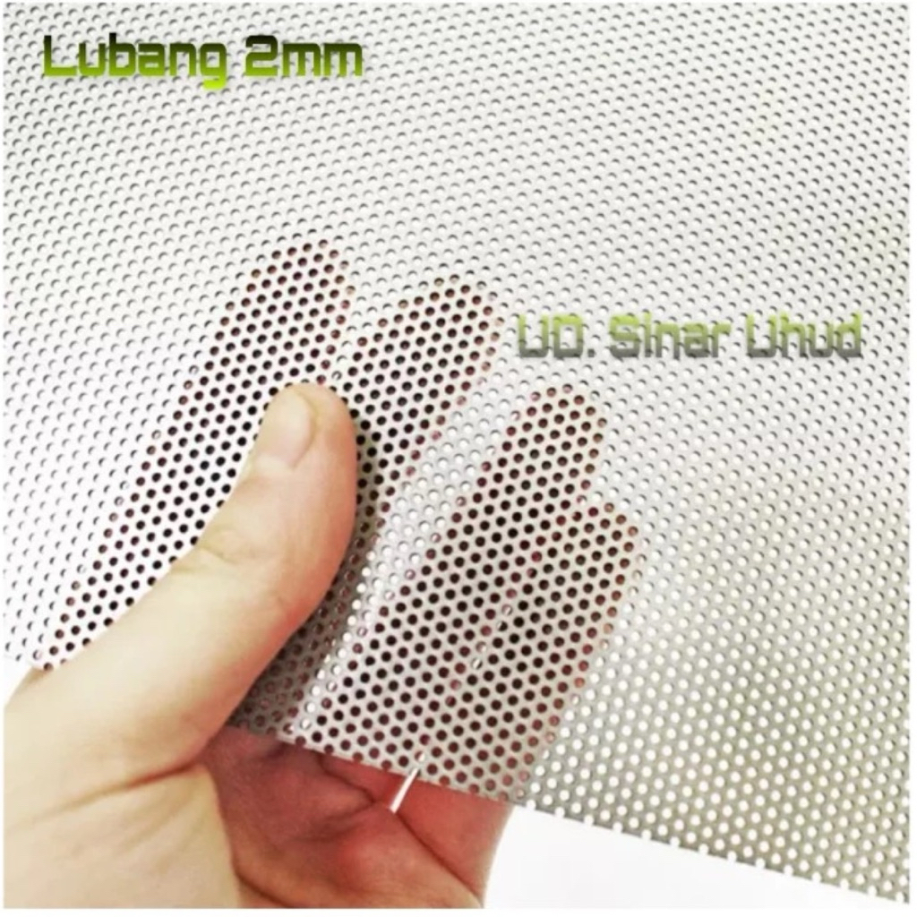 Plat Lubang Stainless 304 Tebal 2mm Lubang 2mm Lebar 46cm X 60cm