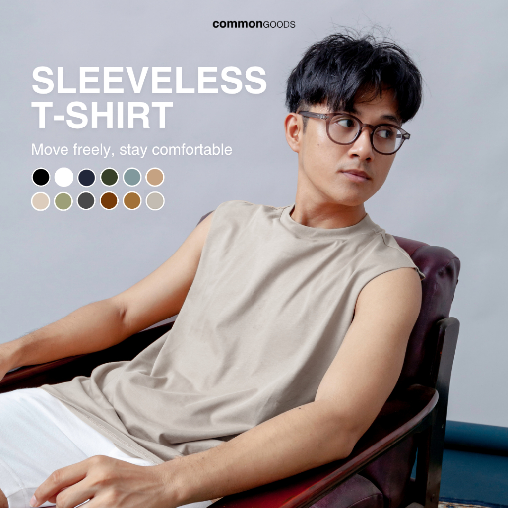 Common Goods Super Soft Sleeveless T-Shirts - Cloudy Grey