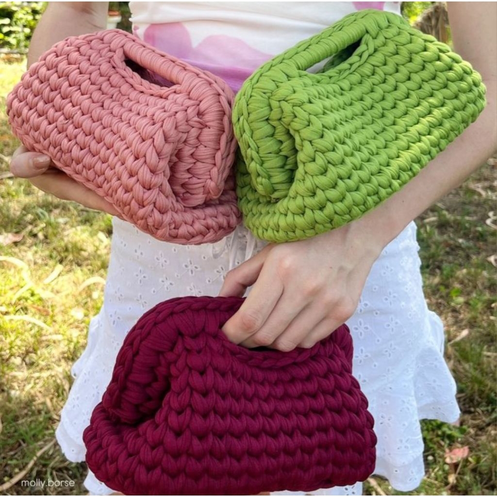 knot and co. | cluth bag | tas pesta | hand bag T-shirt yarn | handmade