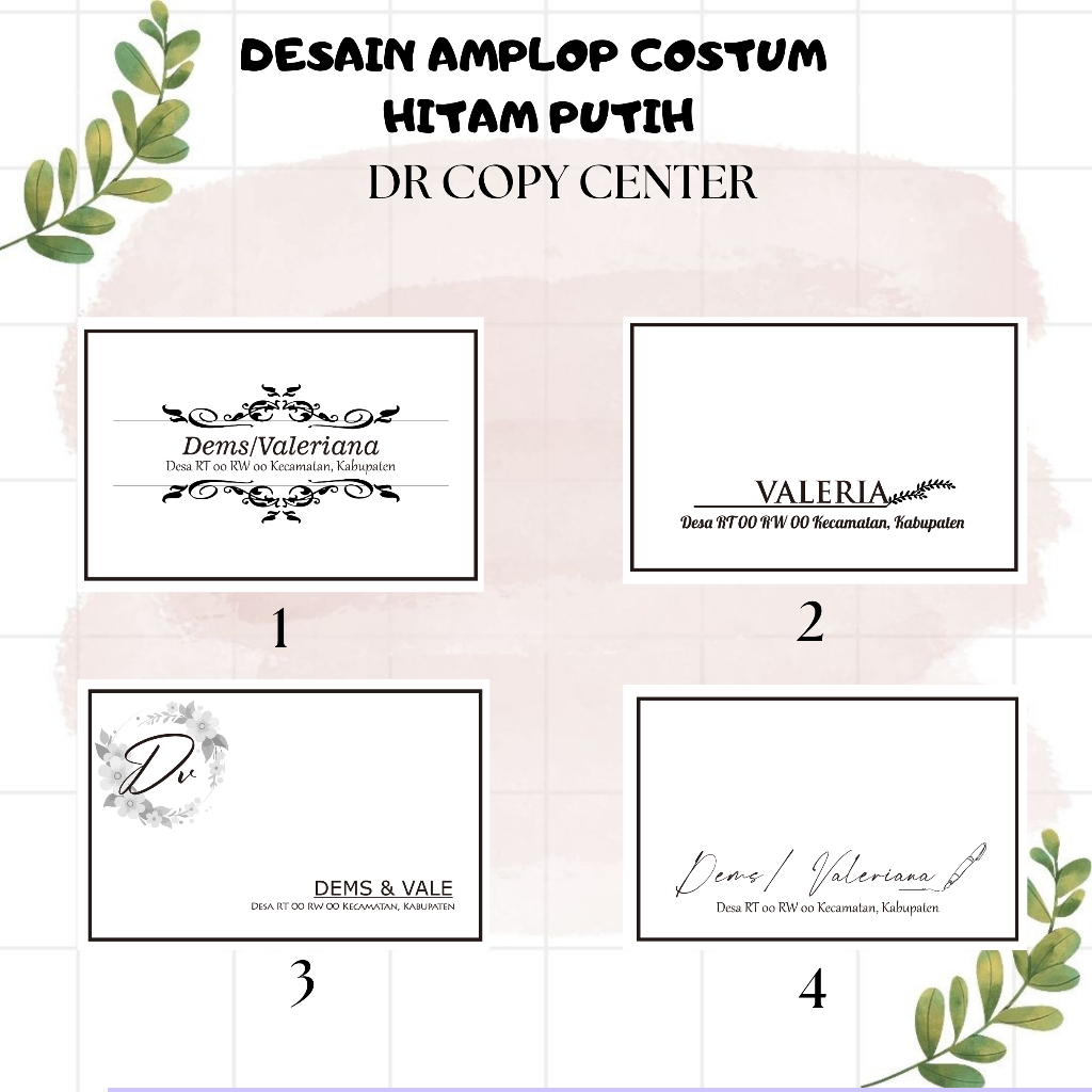 

Amplop Custom Kondangan Black White / Hitam Putih Ukuran Kecil S dan Sedang M