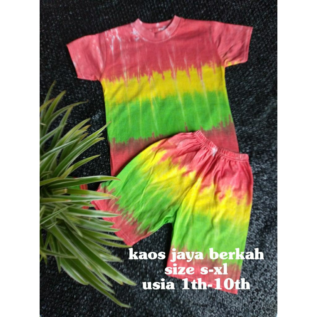 kaos anak perempuan/kaos tie dye/setelan anak