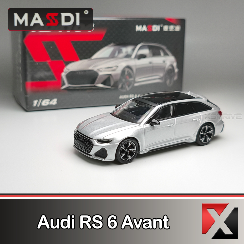 Masdi 1:64 Audi RS 6 Avant Silver Rolling Wheel