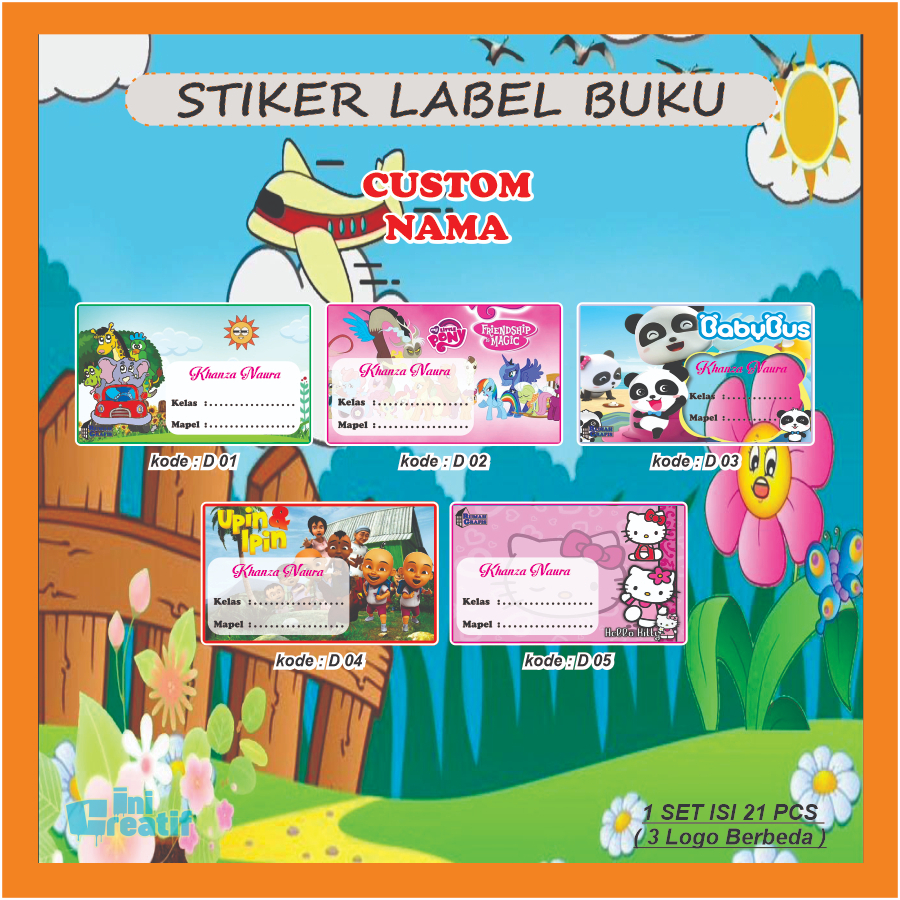 

sticker Label buku sekolah anak | stiker mapel sekolah, ( 21pcs ) TERBANYAK & TERMURAH |