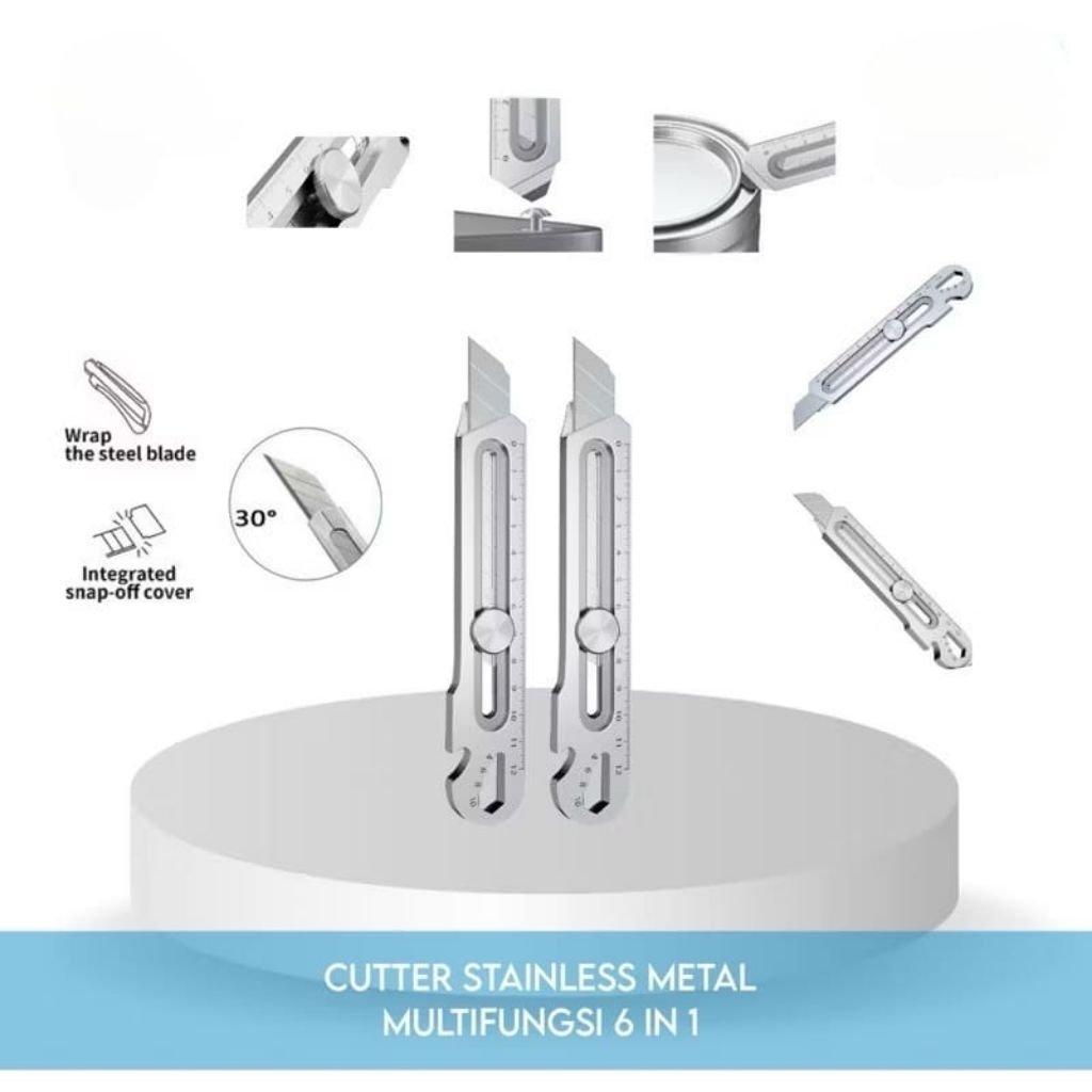 

Cutter Pisau Tajam Besar Stainless Bahan Kuat Refill Multifungsi Produk unggulan