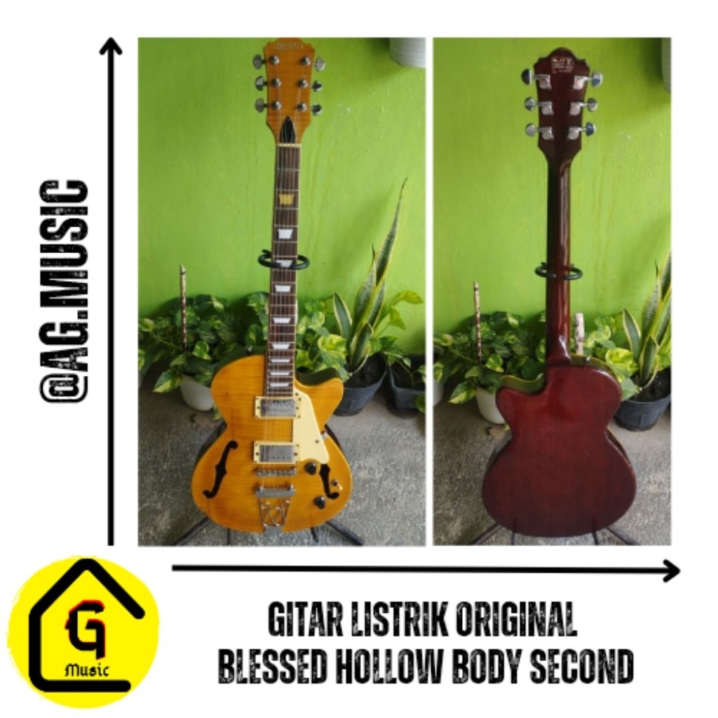 GITAR LISTRIK BLESSED ORIGINAL HOLLOW BODY ANTIK RARE SECOND MURAH