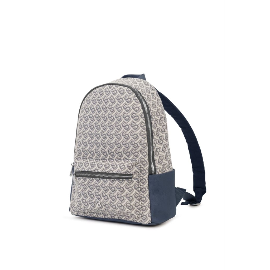 Bimu Jacquard Backpack Navy Small Buttonscarves