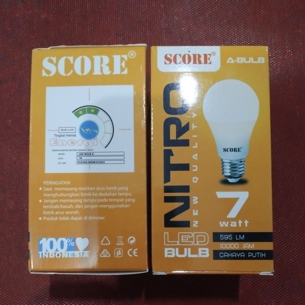 bohlam lampu 7 Watt / score 7W / nitro 7watt garansi 1 tahun