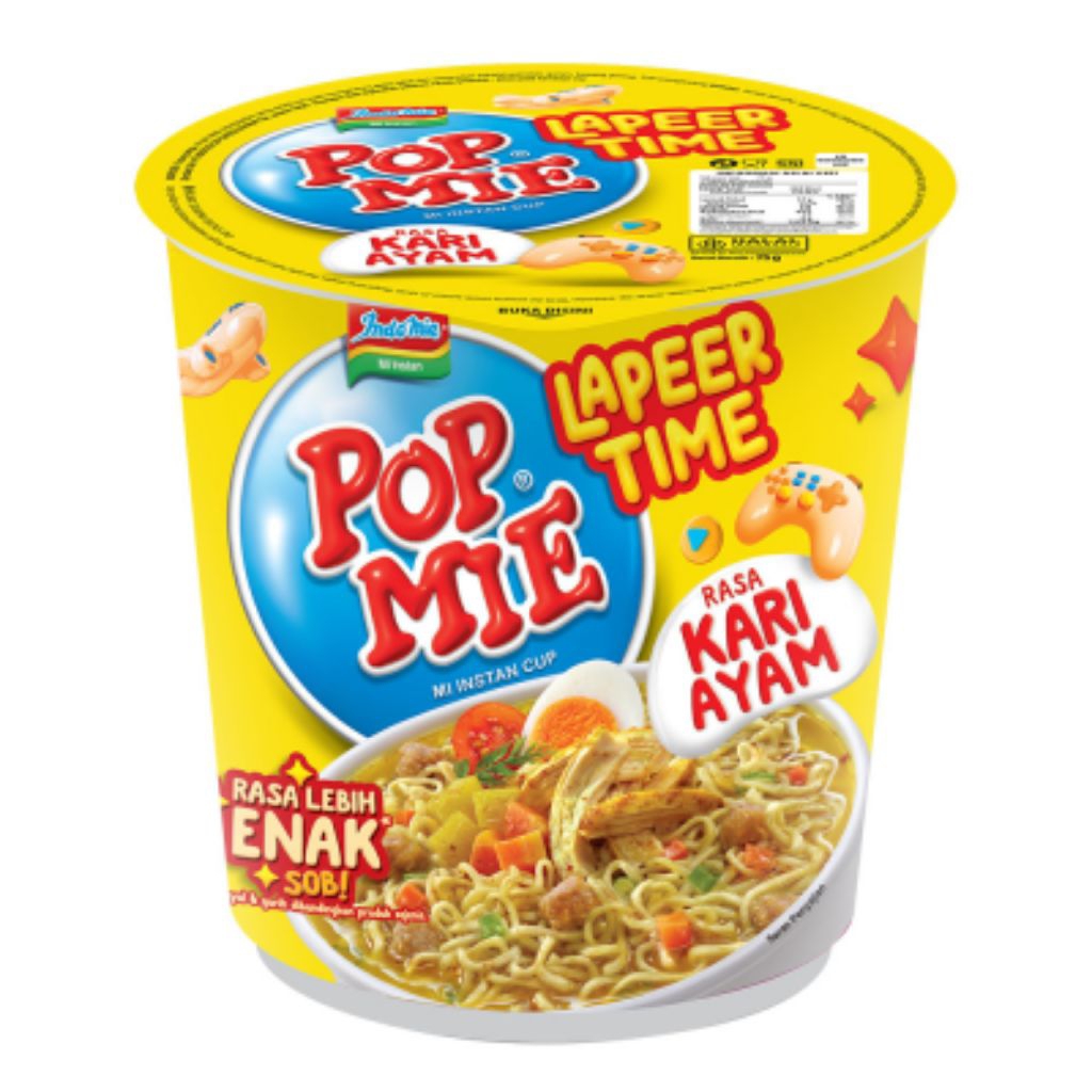 

pop mie rasa kari ayam edisi laper time (kemasan baru) rasa lebih enak sob
