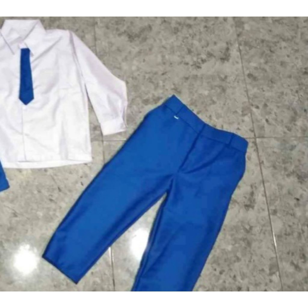 seragam TK Nasional biru putih tanpa Rompi