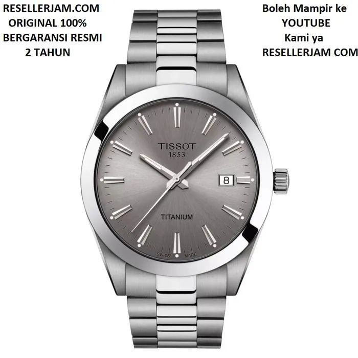 Jam Tangan Tissot T127.410.44.081.00 Gentleman Titanium Original Garansi