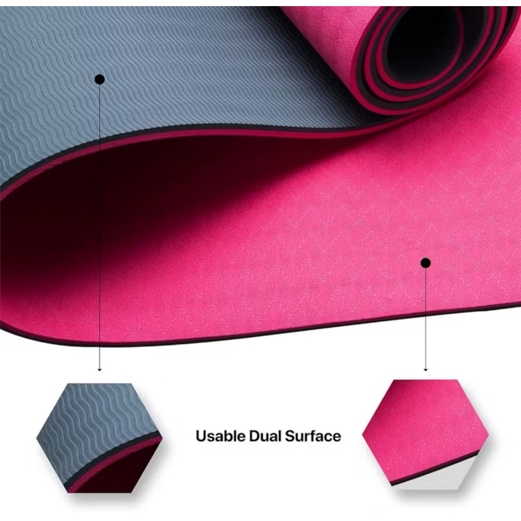 PRELOVED KETTLER YOGA MAT 8mm MAROON GREY