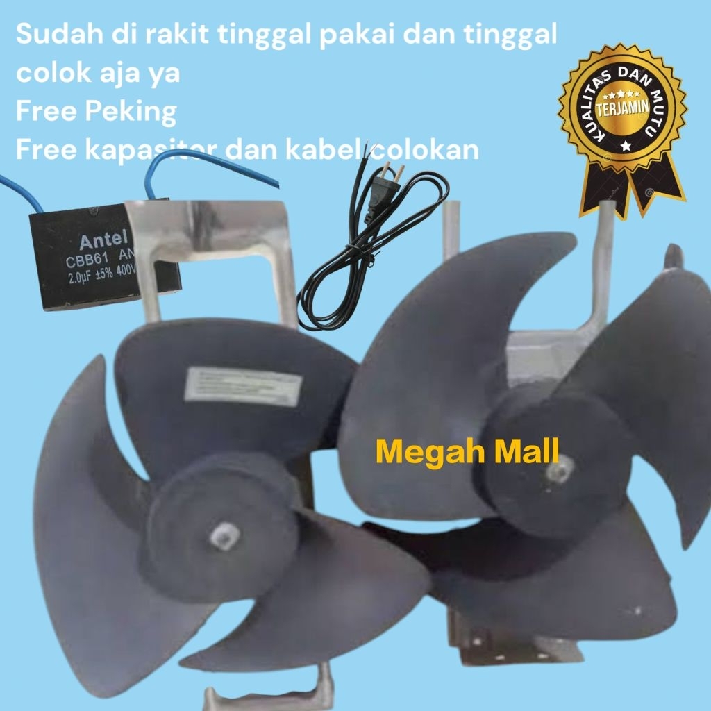KIPAS ANGIN BLOWER AC  3PK 3 DAUN ( SIZE KECIL) DENGAN KABEL COLOKAN 1.5M / KIPAS ANGIN BLOWER OUTDO