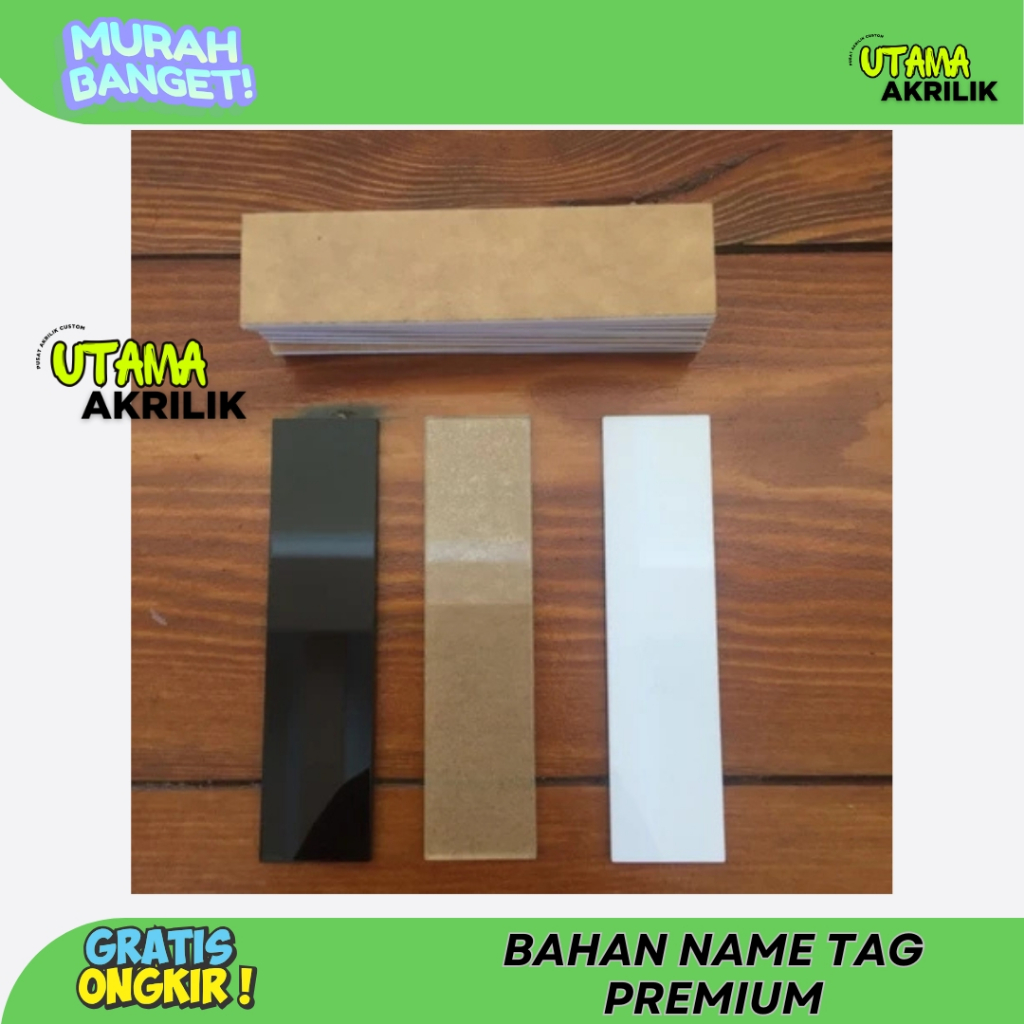 

Akrilik bahan nametag / bahan papan nama 8x2 cm