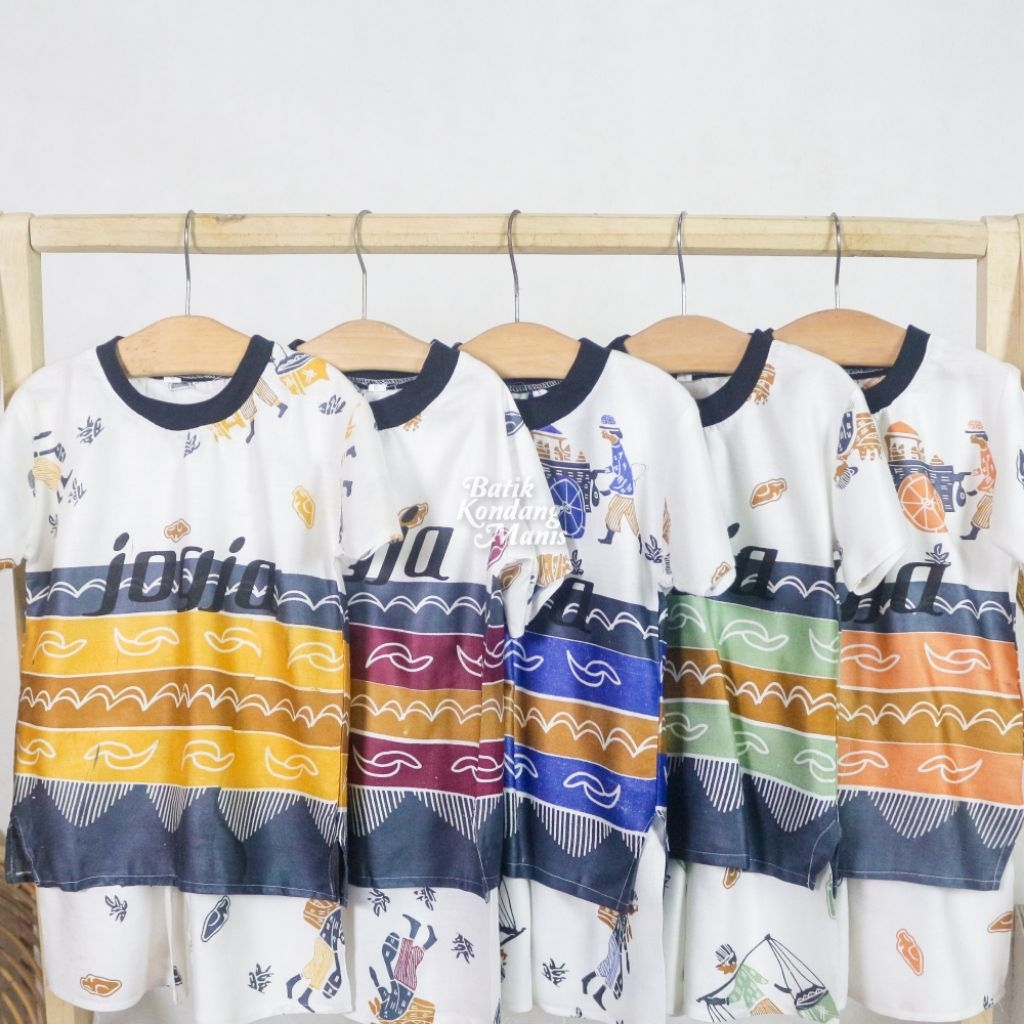 Baju Oleh-Oleh Khas Jogja Baju Anak Jogja Setelan Anak Jogja Motif Jajanan Kaos Jogja Murah Bisa COD