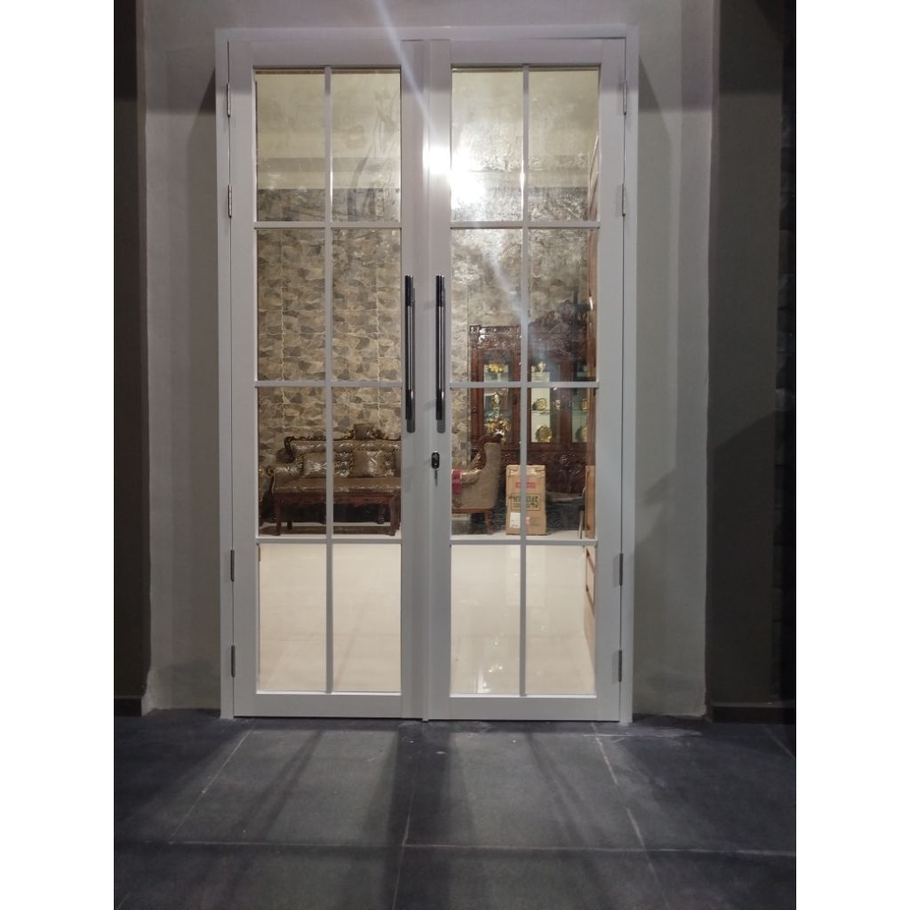 PINTU KACA 2 DAUN KUPU TARUNG FULLSET