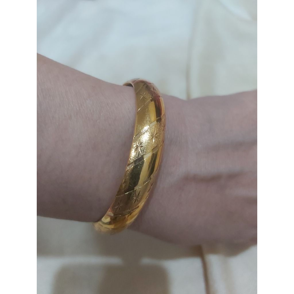Preloved Gelang Bangle Lapis Emas 24K Zhulian, Gelang Zhulian, Gelang Lapis Emas 24K