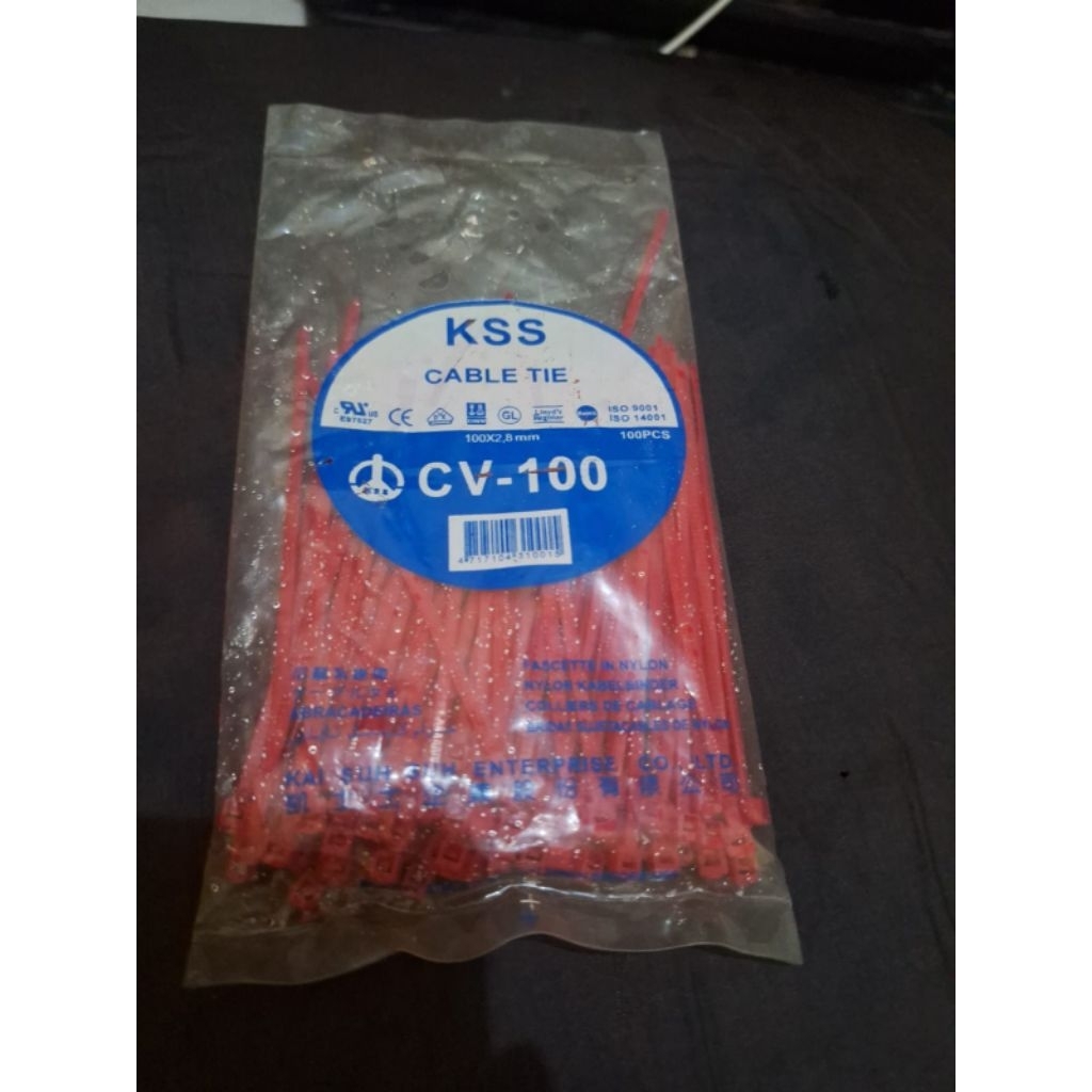 

kabel ties KSS 10cm cv-100mm 100pcs merah