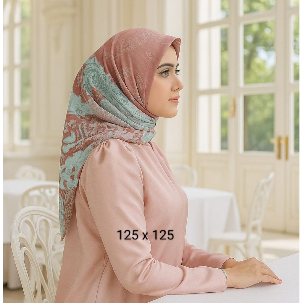 Butterfly Salem Kerudung Segi Empat Motif Hijab Voal Sublim Premium Jilbab Syari Jumbo Scarf Wanita 