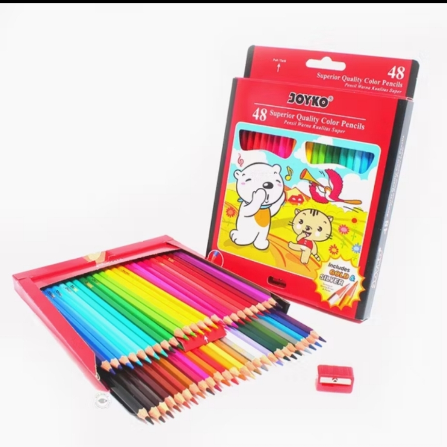 

Joyko Color Penci 48 Warna Panjang CP-48PB Pensil Warna Superior Quality