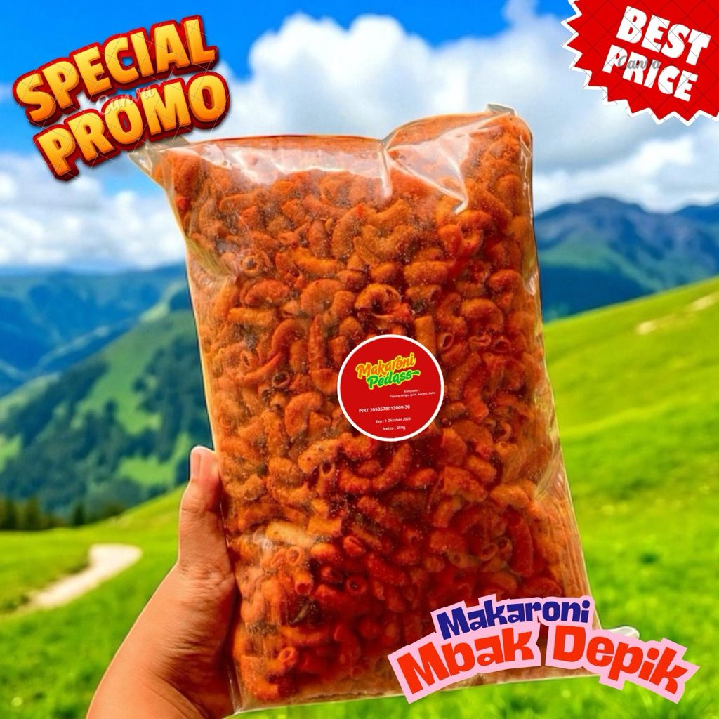 

Makaroni Pedas 1/4kg Kriuk Lezat Bumbu Pedas Melekat Cocok untuk Jualan Ulang atau Reseller