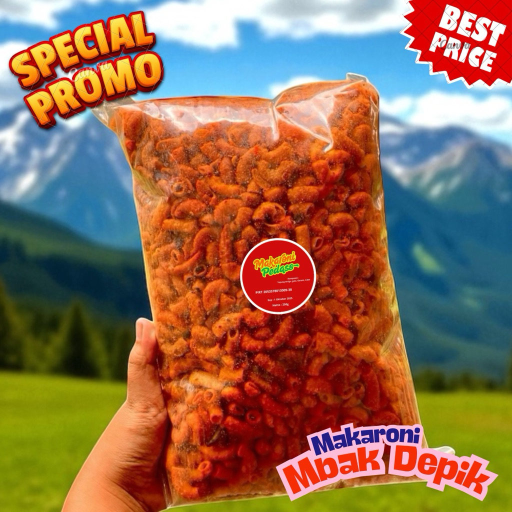 

Makaroni Pedas 1/4kg Rasa Original Pedas Nampol Cocok untuk Segala Suasana, Anti Gagal Bikin Nagih
