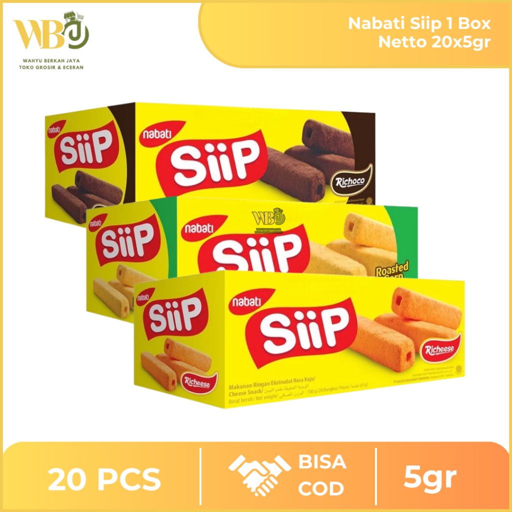 

Nabati Siip 1 Box Isi 20 Pcs x 5gr – Kedaluwarsa Lama | Grosir & Eceran Ready Stock