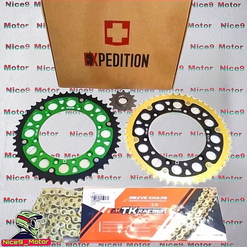 Gear Set KLX 250 KLX 230 D TRACKER 250 Expedition Rantai Gold TK Racing Original