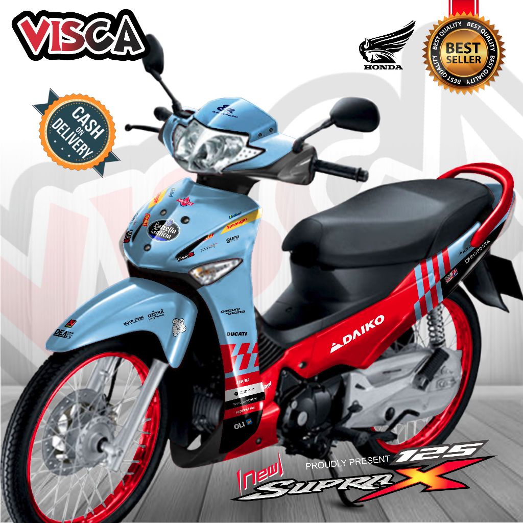 Decal Supra X 125 Lama Modif Keren Stiker Supra X 125 Lama Full Body Striping Supra X 125 Lama Varia